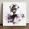 Purple Watercolor III Belly Dance Canvas Art 16 in x 16 in