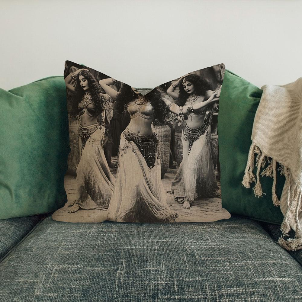 Three Non Blondes Vintage I Belly Dance Throw Pillow 18 in x 18 in