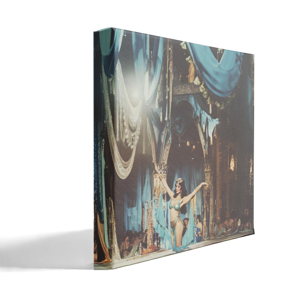 Vintage 1970s Hafla I Belly Dance Canvas Art 16 in x 16 in