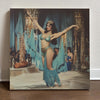 Vintage 1970s Hafla III Belly Dance Canvas Art 16 in x 16 in