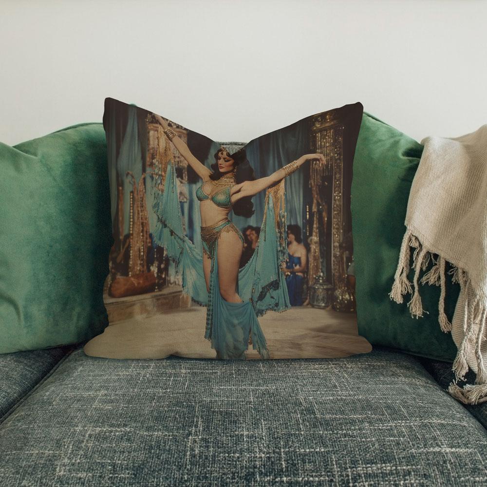 Vintage 1970S Hafla Iii Belly Dance Throw Pillow 18 in x 18 in