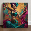 Vintage Brush Strokes I Belly Dance Canvas Art 16 in x 16 in
