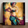 Vintage Brush Strokes II Belly Dance Canvas Art 16 in x 16 in