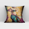 Vintage Brush Strokes Ii Belly Dance Throw Pillow 18 in x 18 in