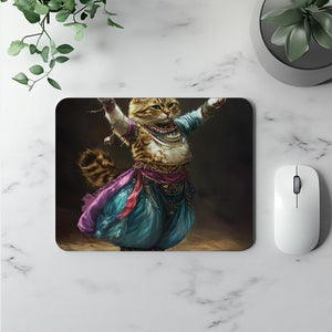 Vintage Shimmy Cat I Watercolor Purple - Belly Dance Office Decor | Mouse Pads