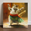 Vintage Shimmy Cat III Belly Dance Canvas Art 16 in x 16 in
