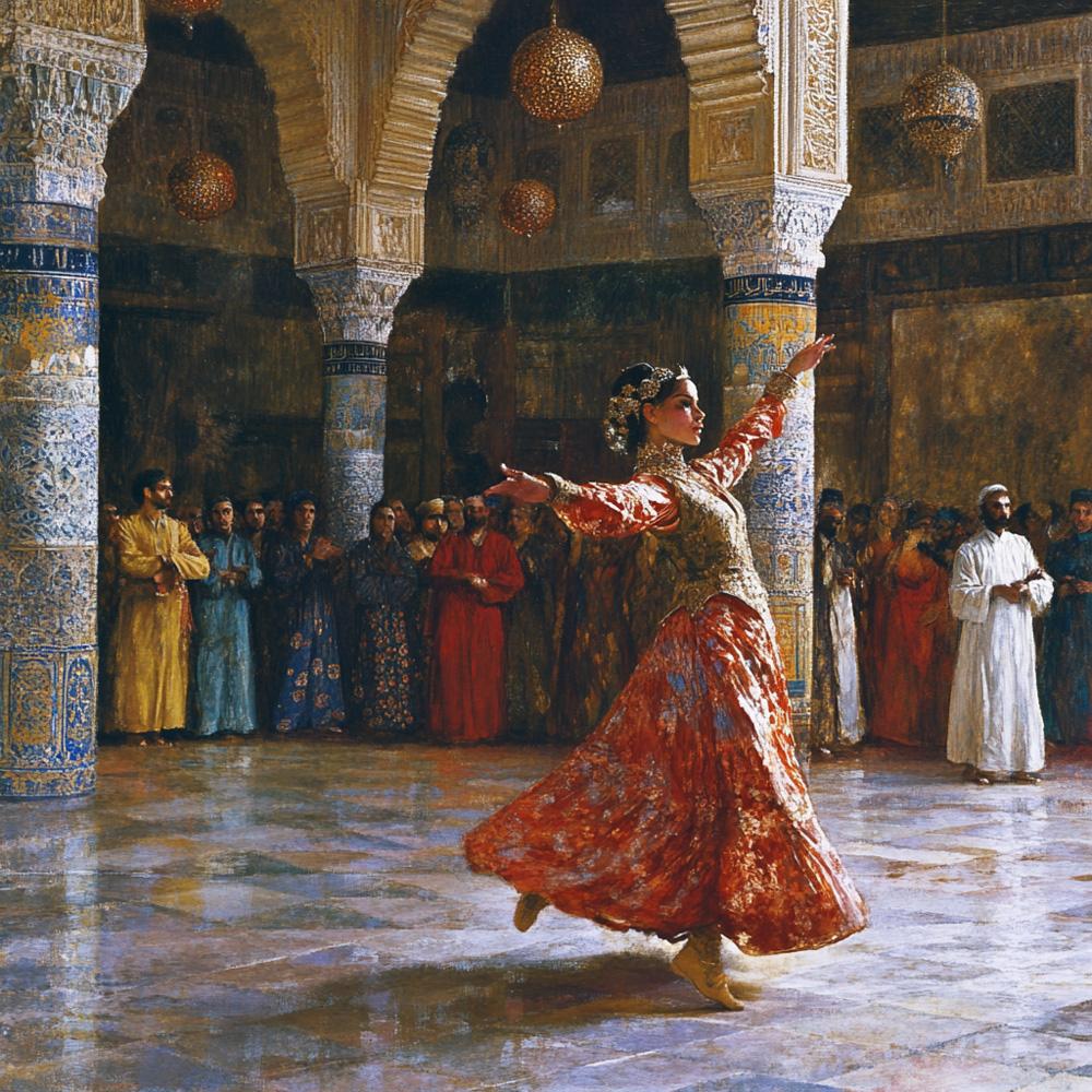 Vintage Sultans Court I Vintage Red - Belly Dance Art Download