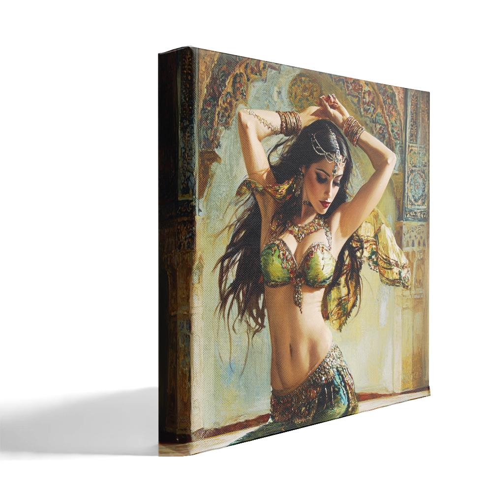 Vintage Sultans Court III Belly Dance Canvas Art 16 in x 16 in