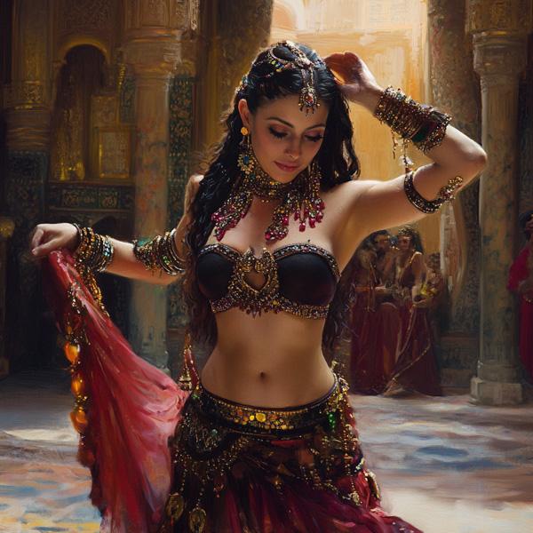 Vintage Turkish I Watercolor Purple - Belly Dance Art Download