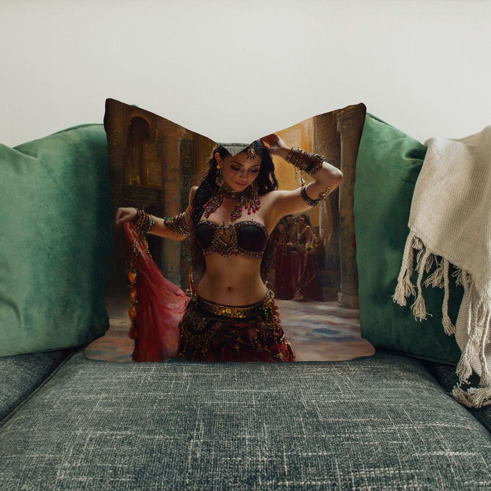 Vintage Turkish I Belly Dance Throw Pillow 18 in x 18 in
